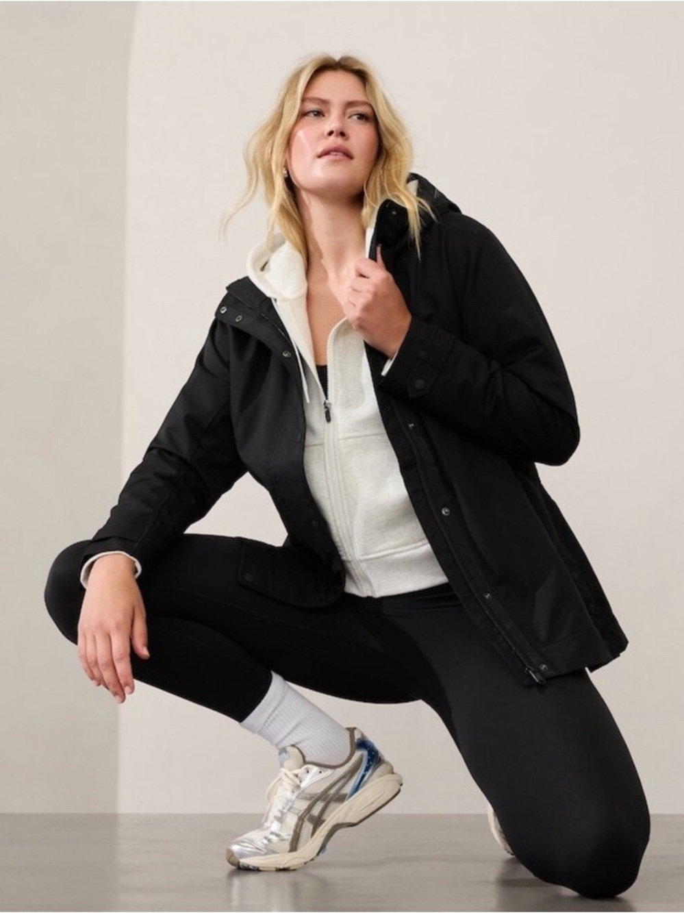 Athleta RainOut Sutro Trench Jacket – Black | Size [S] | Waterproof Chic Coat - Picture 2 of 7